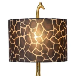 Grote tafellamp Giraf goud met bruine kap></noscript>Straluma Hot
