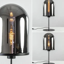 Grote tafellamp Maverick mat zwart met smoke glas><noscript><img width=