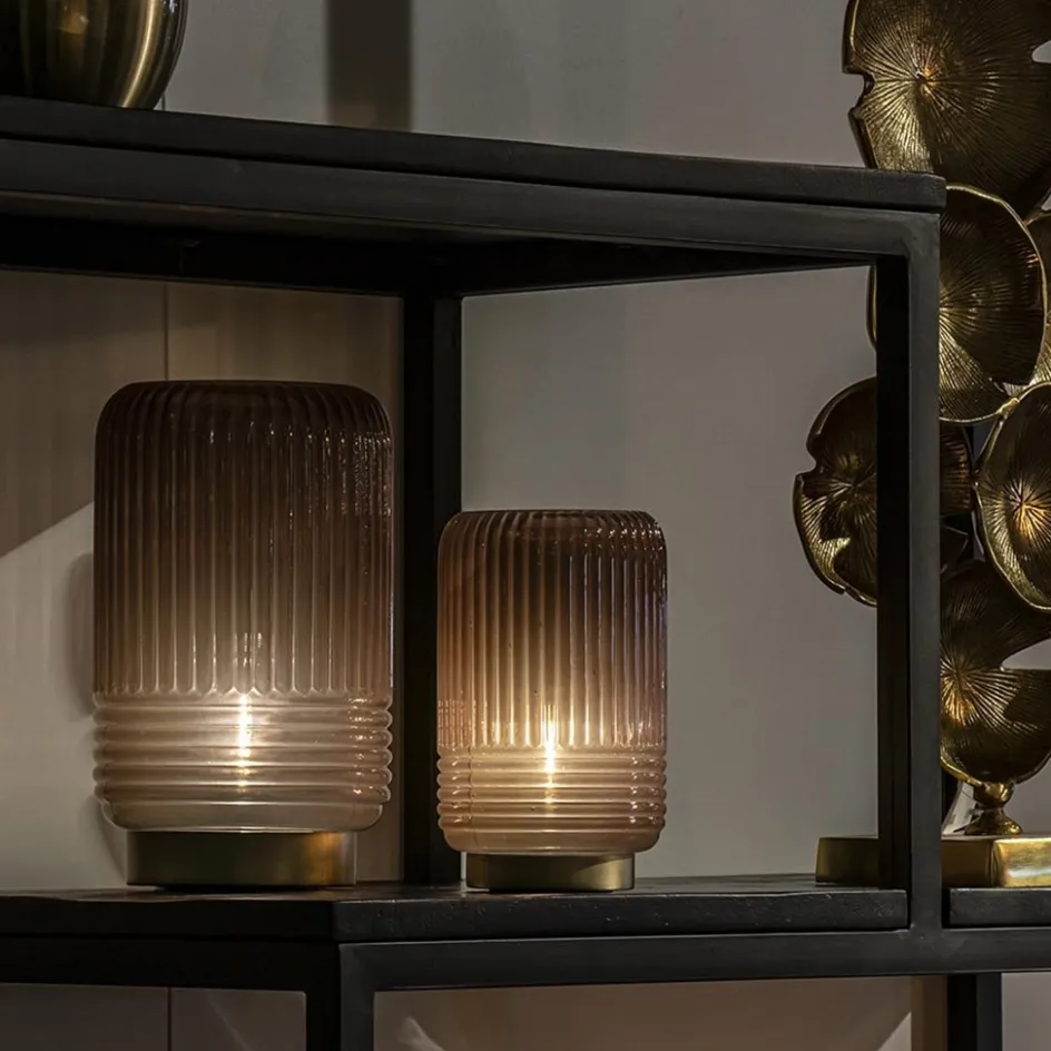 Grote tafellamp op batterijen donkerbruin Lipa>Straluma Discount