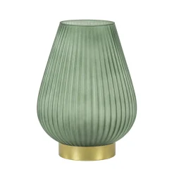 Grote tafellamp op batterij Tajera donker groen/goud>Straluma