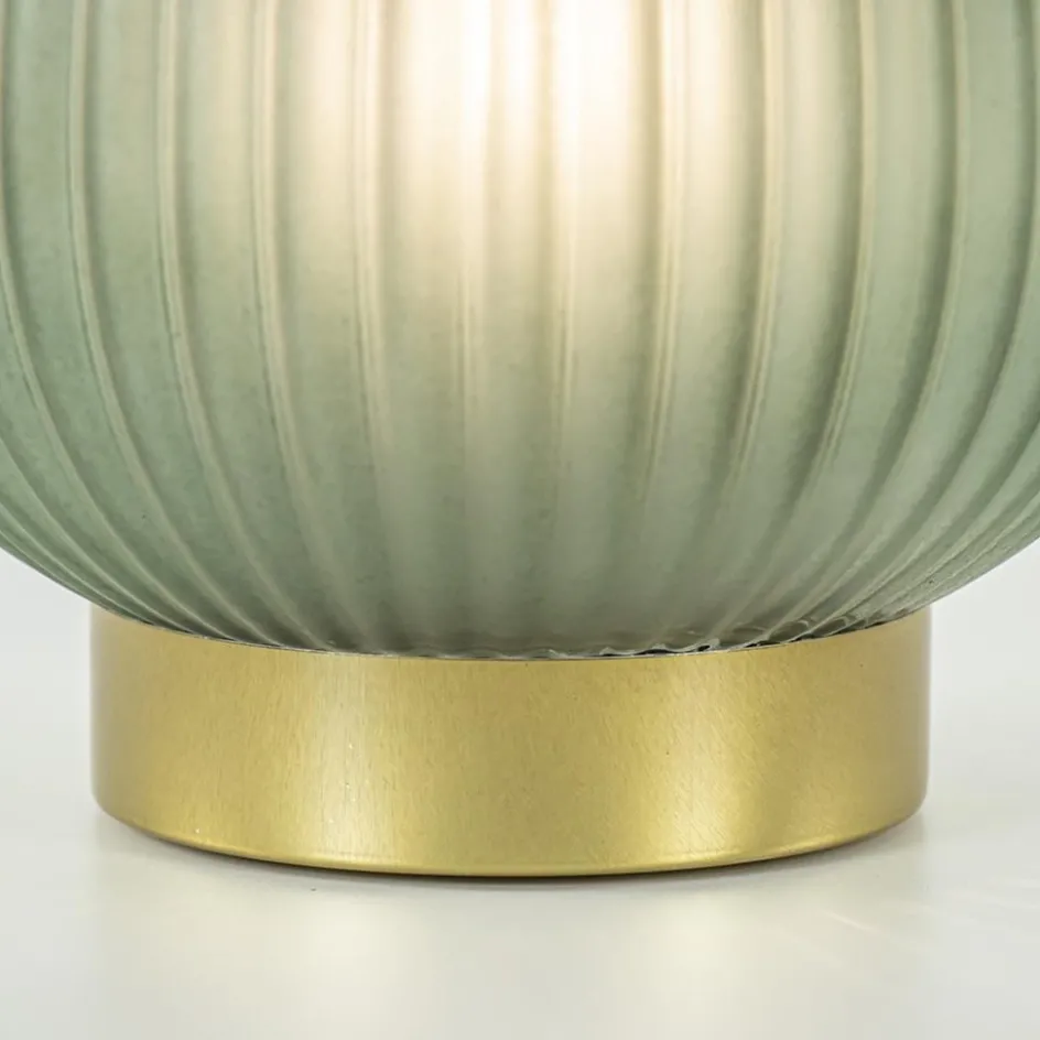 Grote tafellamp op batterij Tajera donker groen/goud>Straluma