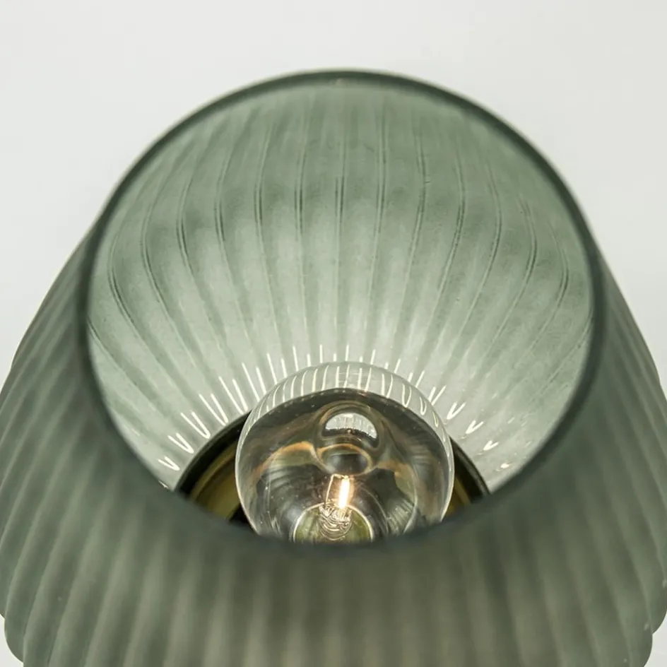 Grote tafellamp op batterij Tajera donker groen/goud>Straluma