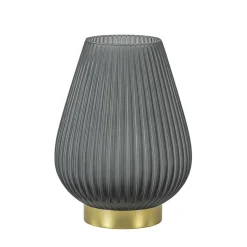 Grote tafellamp Tajera op batterij mat grijs/goud L&L>Straluma