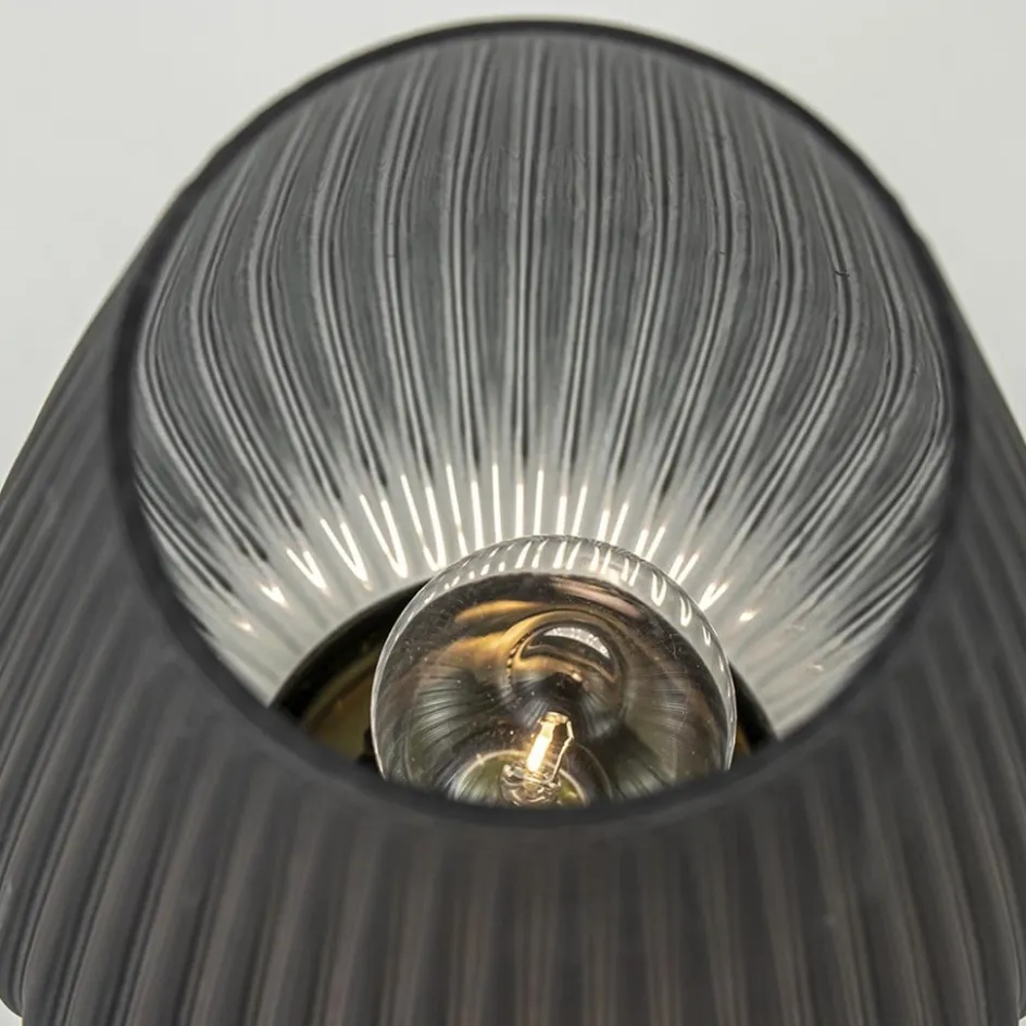 Grote tafellamp Tajera op batterij mat grijs/goud L&L>Straluma