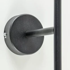 Grote wandlamp mat zwart met witte glazen bol><noscript><img width=