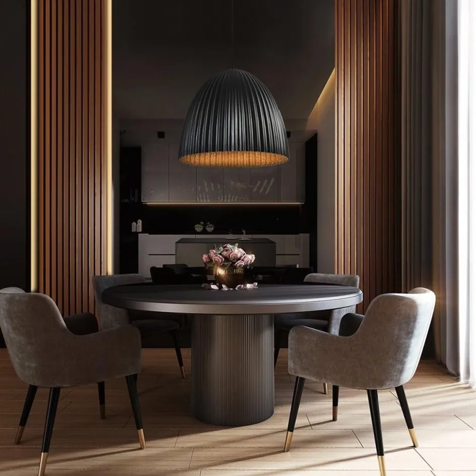 Grote XL hanglamp relief zwart met goud>Straluma Outlet