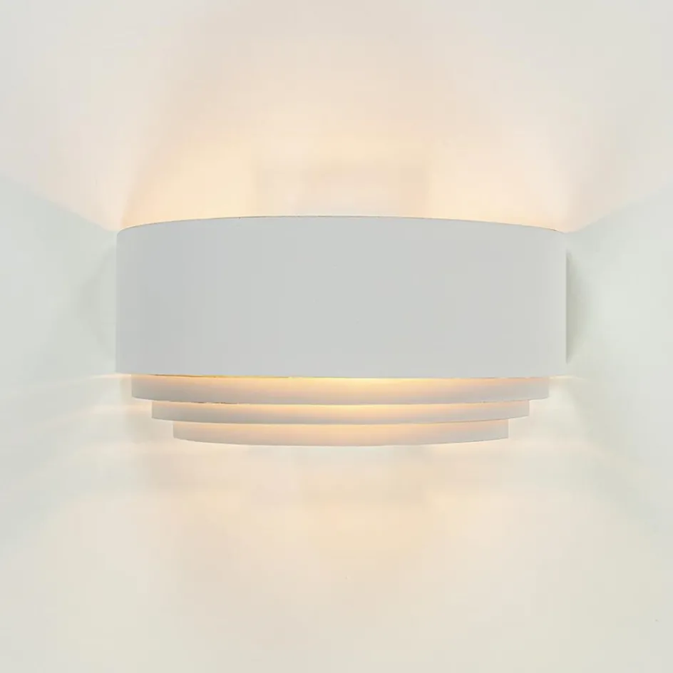 Half ronde wandlamp wit met goud>Straluma