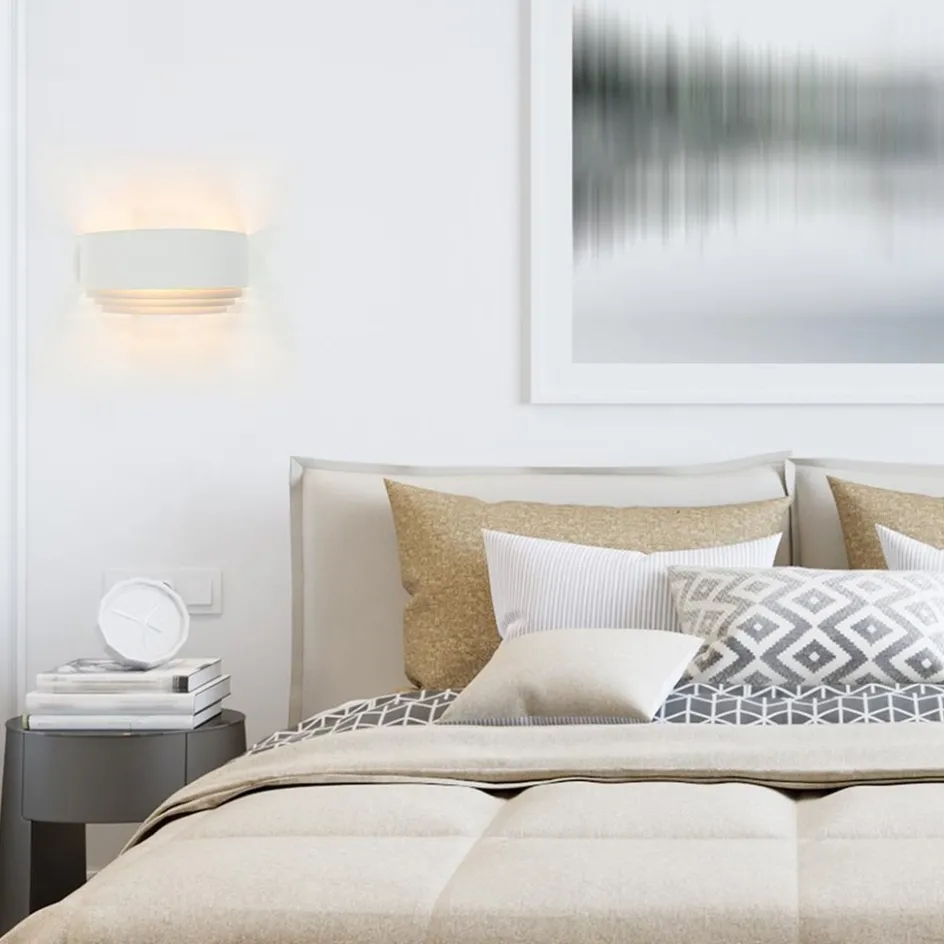 Half ronde wandlamp wit met goud>Straluma