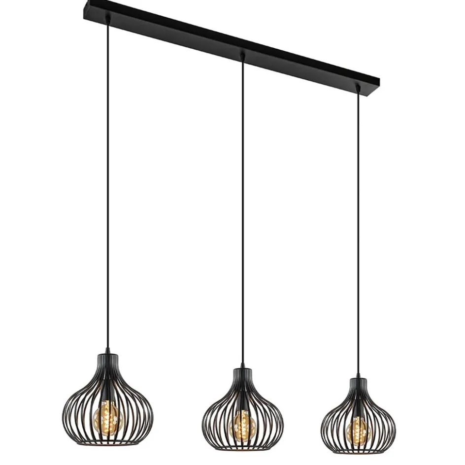 Hanglamp Aglio 28cm 3L op balk zwart>Straluma Online