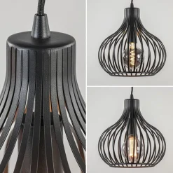 Hanglamp Aglio 28cm 3L op balk zwart><noscript><img width=