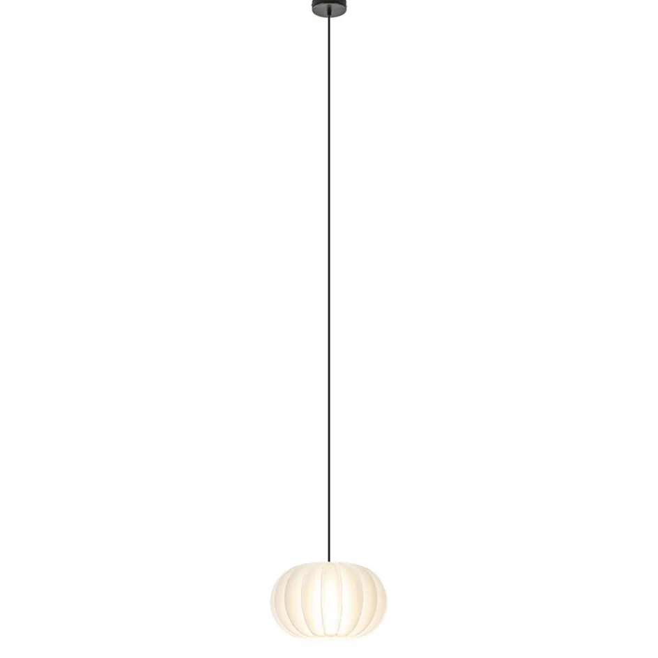 Hanglamp Arena 1L 30cm zwart/kap wit>Straluma Discount