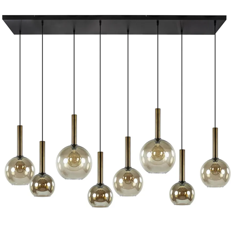 Hanglamp Bella 8L zwart/brons/smoke mix>Straluma Clearance