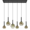 Hanglamp Bella Smoke 6L multipendel zwart/glas mix>Straluma New