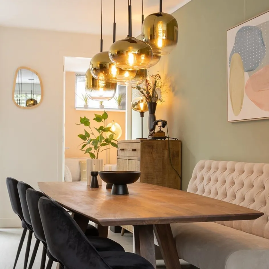 Hanglamp Bellini 6L zwart/gradient gold>Straluma Online