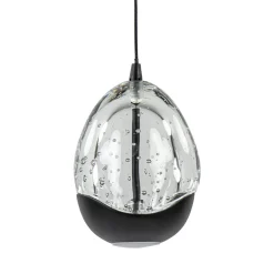 Hanglamp Black Egg 1L zwart/helder glas>Straluma