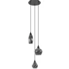 Hanglamp Cambio 3L rond zwart smoke glas>Straluma Sale