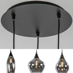 Hanglamp Cambio 3L rond zwart smoke glas><noscript><img width=