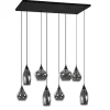 Hanglamp Cambio 8L zwart + smoke glas>Straluma Outlet