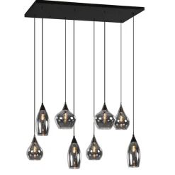 Hanglamp Cambio 8L zwart + smoke glas>Straluma Outlet