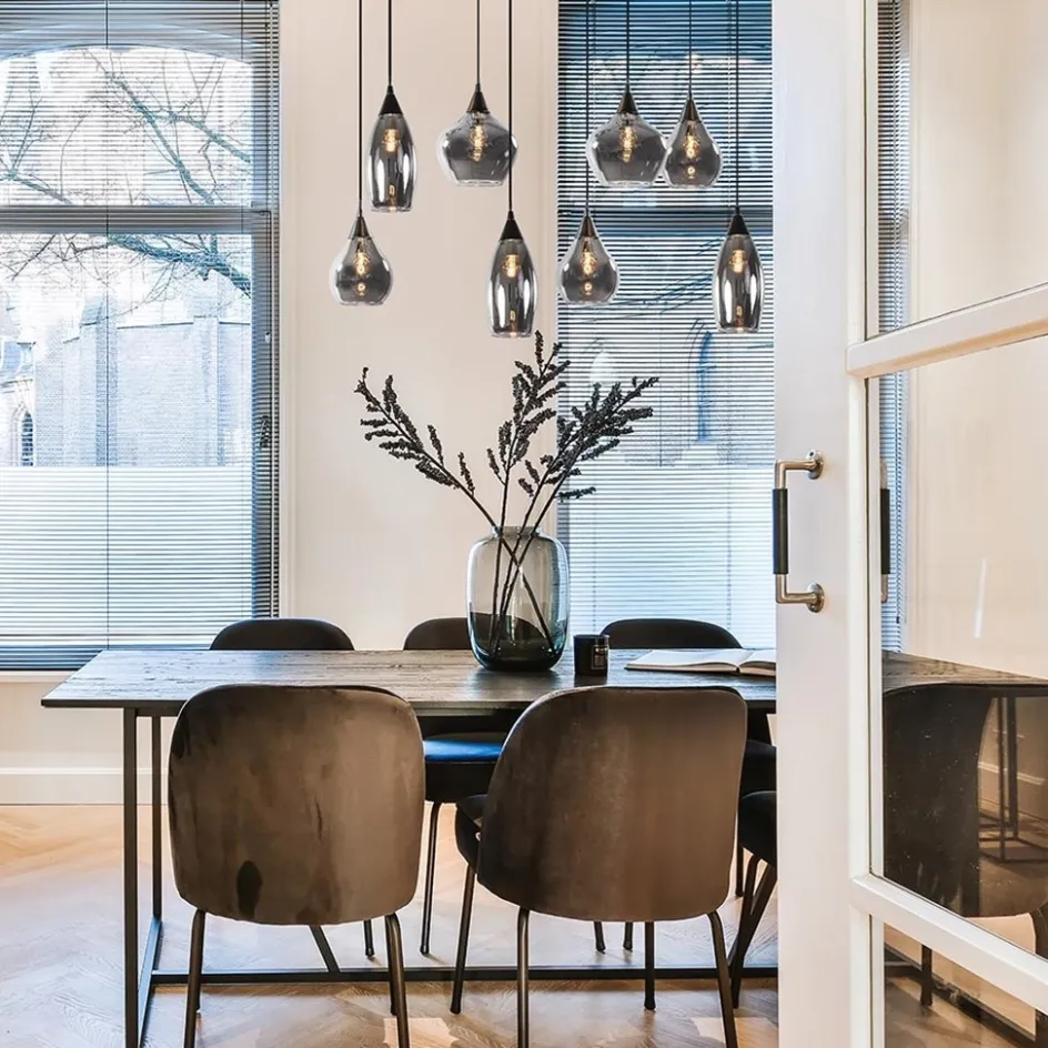 Hanglamp Cambio 8L zwart + smoke glas>Straluma Outlet