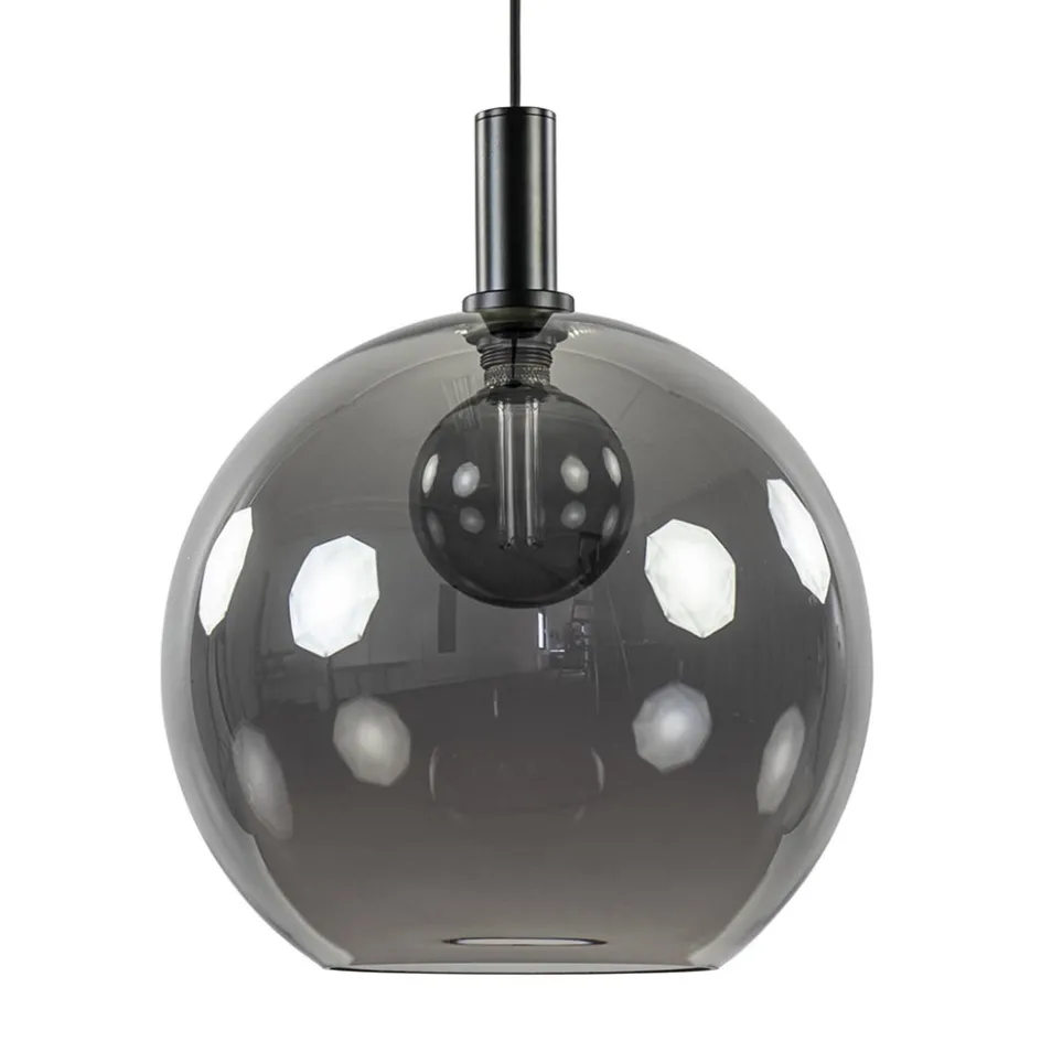 Hanglamp Chandra 1L zwart + glas 40cm>Straluma Online
