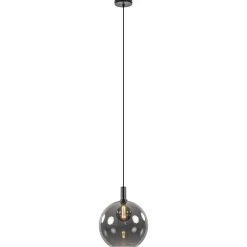 Hanglamp Chandra 1L zwart + glas 40cm>Straluma Online