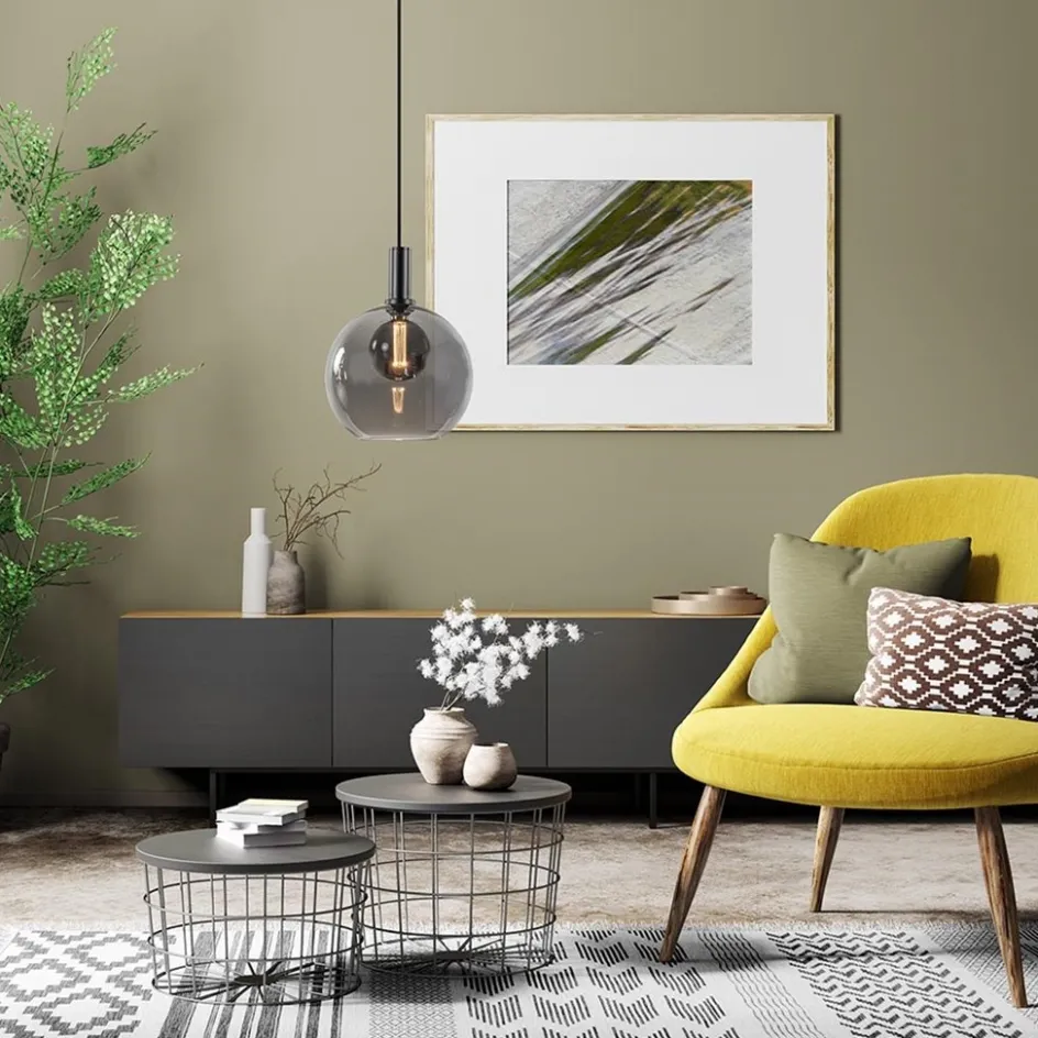 Hanglamp Chandra 1L zwart + glas 30cm>Straluma Best