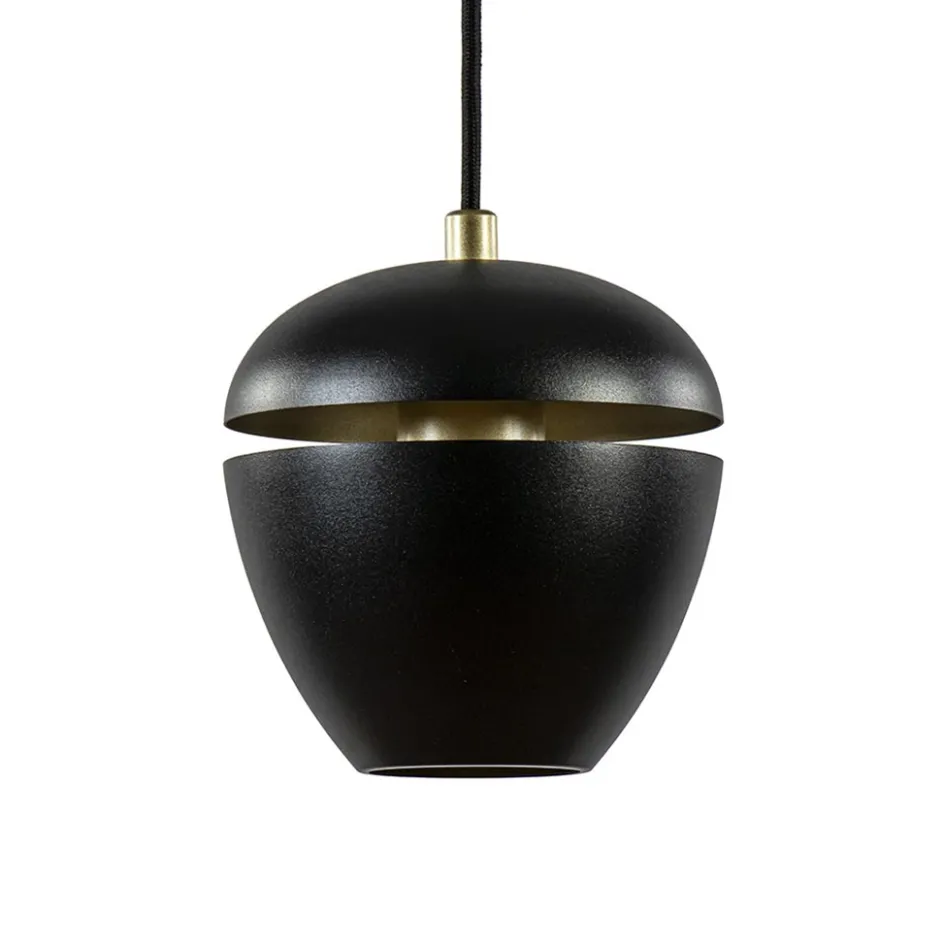 Hanglamp Claire 1L zwart/matgoud>Straluma