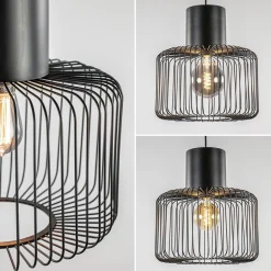Hanglamp draad cilinder zwart met klos><noscript><img width=