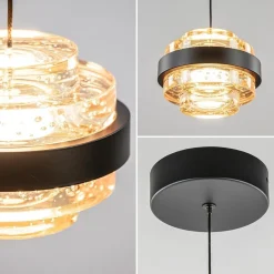 Hanglamp Dynasty 1L zwart/amber><noscript><img width=