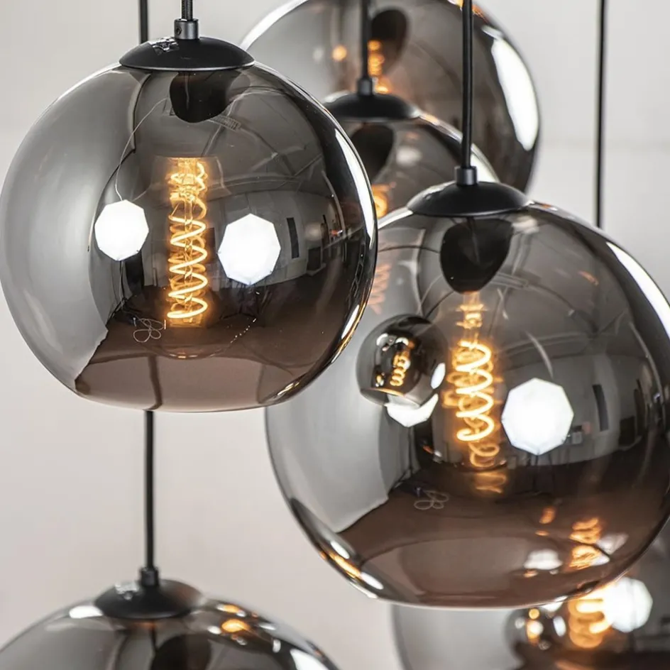 Hanglamp Fantasy Globe 8L zwart+smoke>Straluma Clearance