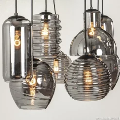 Hanglamp Fantasy 8L zwart + smoke glas mix><noscript><img width=