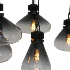 Hanglamp Flere 6L zwart smoke/clear glas><noscript><img width=