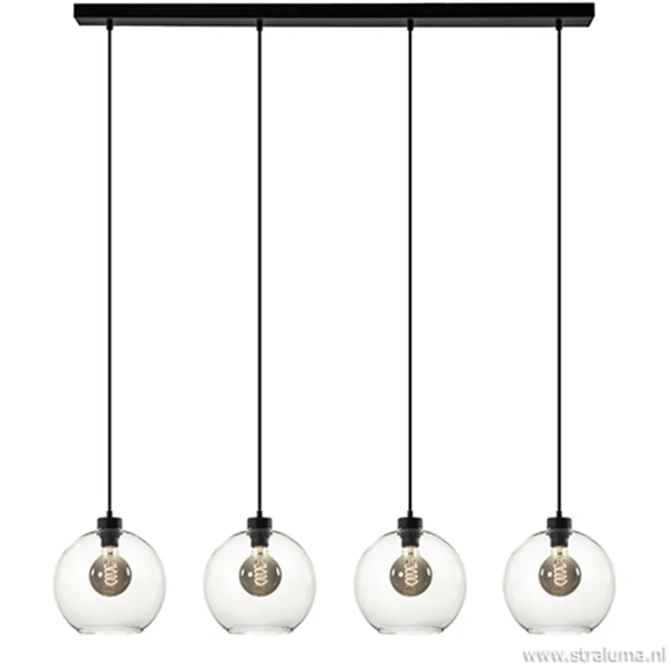 Hanglamp glazen bol 4-l modern clear>Straluma Outlet