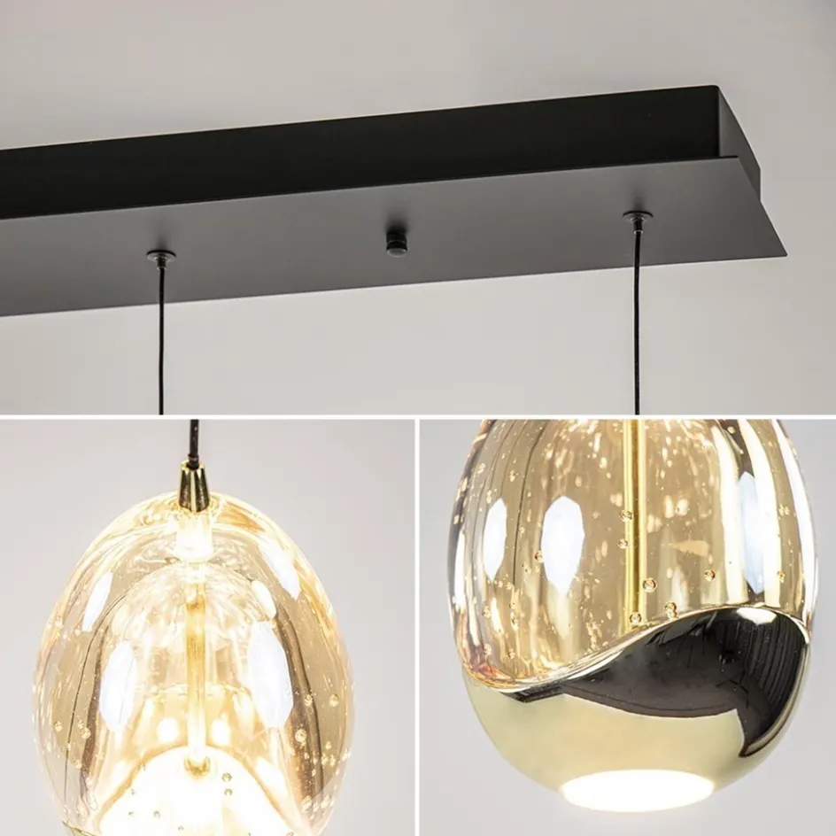 Hanglamp Golden Egg 5L zwart/goud>Straluma Outlet