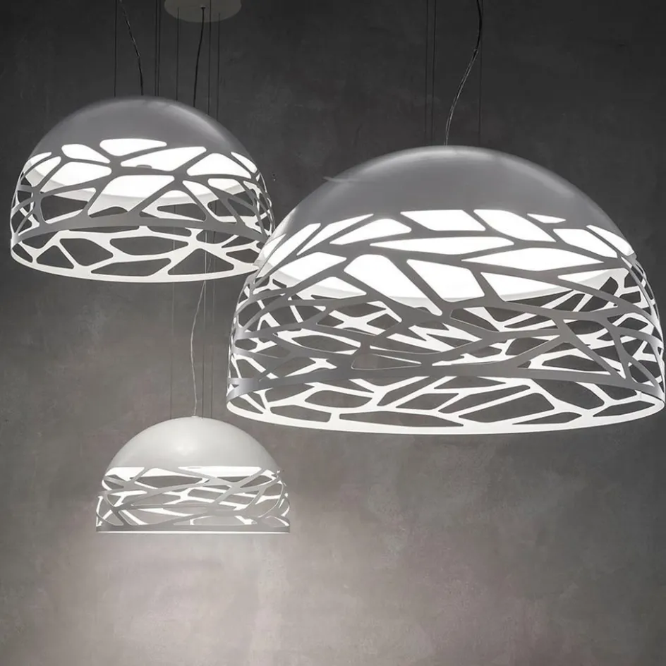 Hanglamp Kelly koepel 80cm wit>Straluma Discount