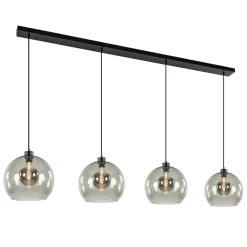 Hanglamp 4L balk zwart + smoke glas 30cm>Straluma Outlet