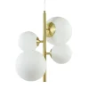 Hanglamp 4L brass met opaal bolglas>Straluma Hot