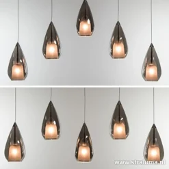 Hanglamp 5L druppel glas smoke><noscript><img width=