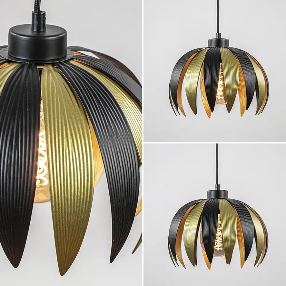 Hanglamp leaves mat zwart met goud>Straluma Outlet