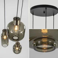 Hanglamp Lett 3L rond zw/brons smoke mix><noscript><img width=