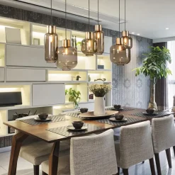 Hanglamp Lett 6L zwart/brons+glas smoke><noscript><img width=