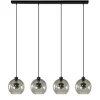 Hanglamp 4-lichts balk zwart + smoke glas 25cm>Straluma Sale