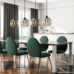 Hanglamp 4-lichts balk zwart + smoke glas 25cm><noscript><img width=