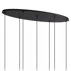 Hanglamp 7-lichts ovaal met mat zwart glas><noscript><img width=