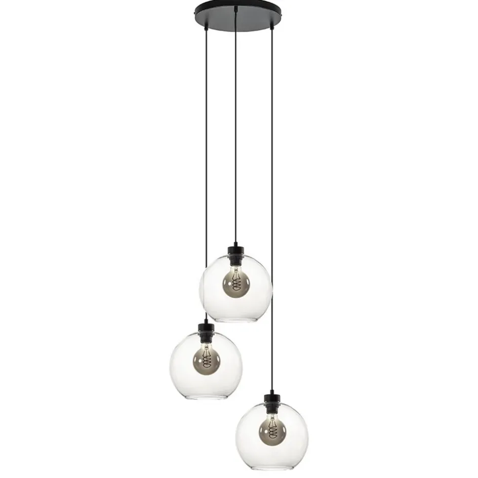 Hanglamp 3-lichts rond glas helder 25 cm>Straluma Hot