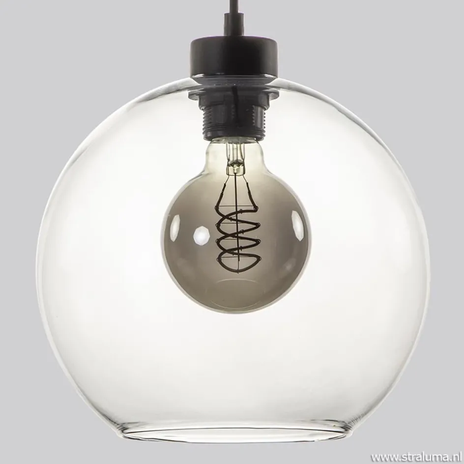 Hanglamp 3-lichts rond glas helder 25 cm>Straluma Hot