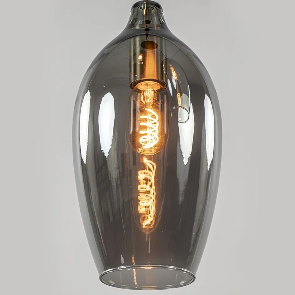 Hanglamp Lukaro 3-L antiek brons + smoke glas>Straluma New