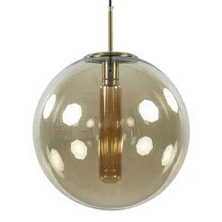 Hanglamp Medina satin gold/amber glas 40cm>Straluma Sale