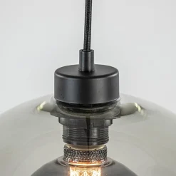 Hanglamp multipendel 11-L zwart smoke glas 20+25cm><noscript><img width=